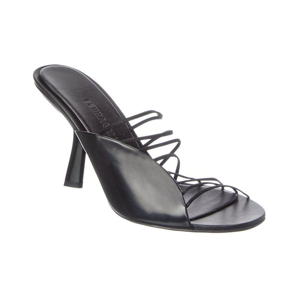 Salvatore Ferragamo Black Strappy Leather High-Heel Sandals